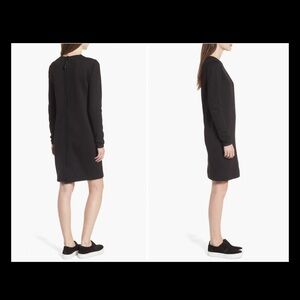 James Perse Black Long Sleeve Sheath Dress